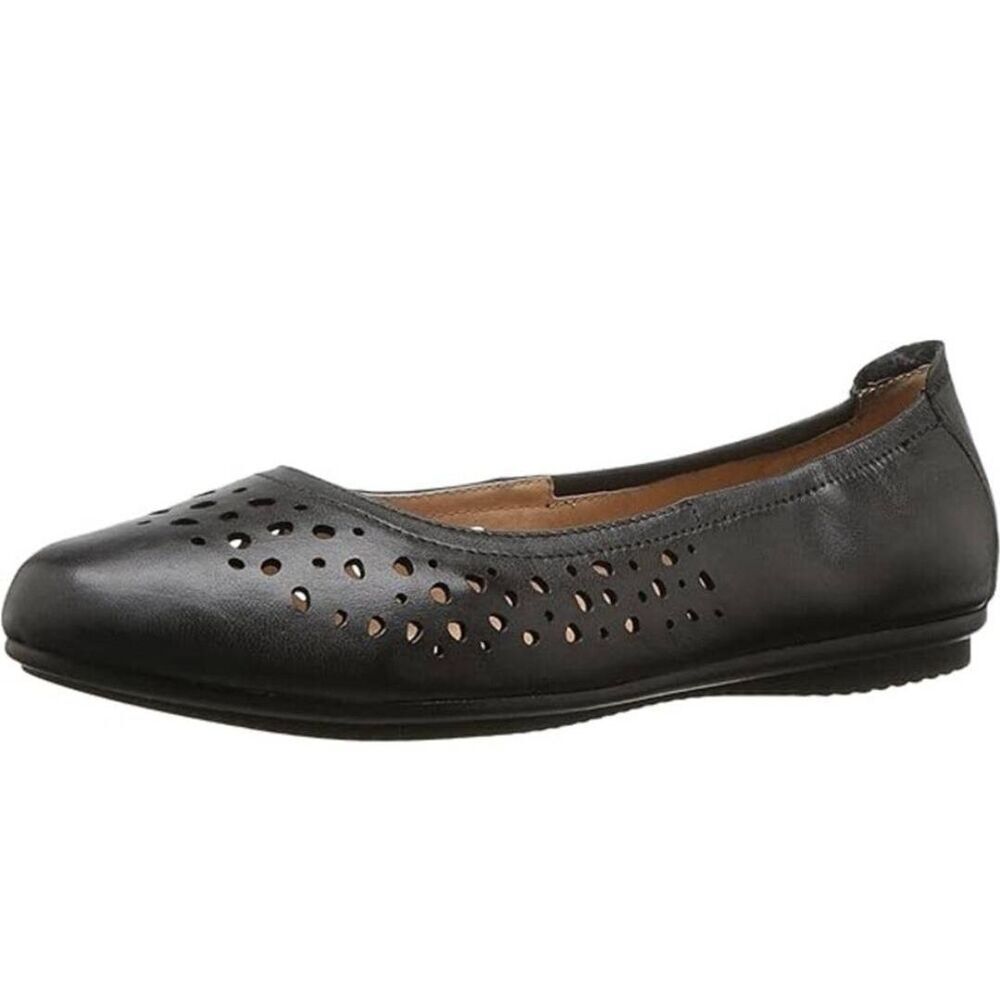 Josef Seibel Pippa Flats Black Leather Size 8.5US Slip On Flexible Shoes Comfort